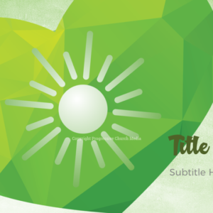 Earth Day Sermon PowerPoint - slide with text placeholders featuring a green stylized heart