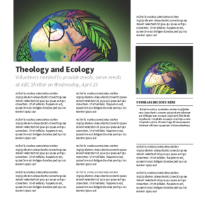 Every Day Earth Day Newsletter - newsletter template with text and image placeholders