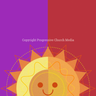 Verano Sol Graphics - image of a smiling sun in oranges and yellows