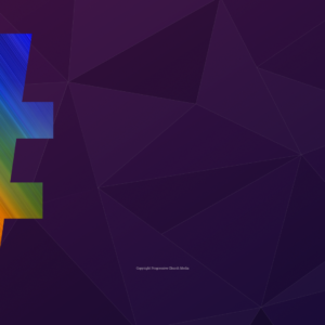 Opt Out Graphics - Large rainbow-colored # against a purple background