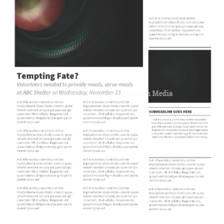 Temptation Newsletter - newsletter template with placeholders for text and images