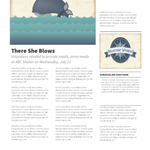 Reluctant Witness Newsletter - newsletter template with placeholders for text and images