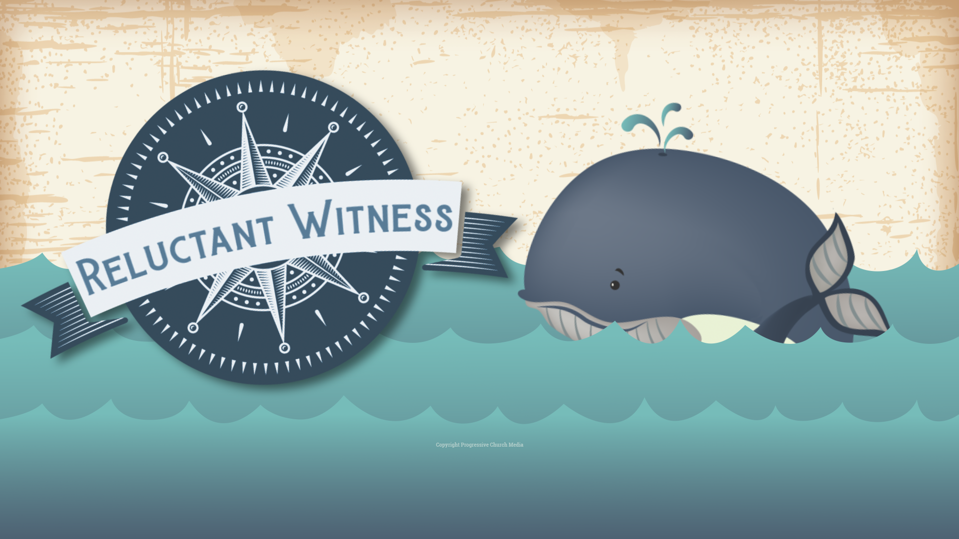 Reluctant Witness Video - a cartoon illustration of a whale swimming in the ocean