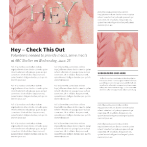 Floral Church Greeting Newsletter - newsletter template with placeholders for text and images