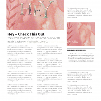 Floral Church Greeting Newsletter - newsletter template with placeholders for text and images