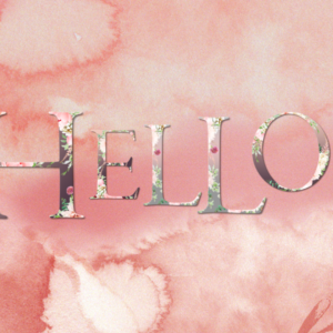 Floral Church Greeting Video - the word "Hello" set against a lush pink watercolor backdrop