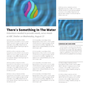 Water Baptism Newsletter - newsletter template with placeholders for images and text