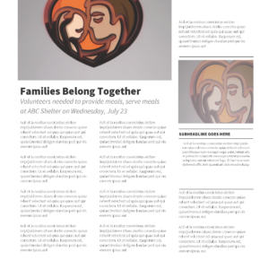 Families Belong Together Newsletter - newsletter template with text and image placeholders