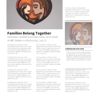 Families Belong Together Newsletter - newsletter template with text and image placeholders