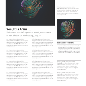 What Is Sin Newsletter - newsletter template with text and image placeholders
