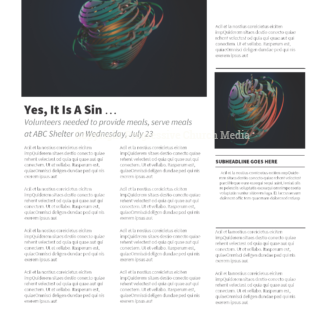 What Is Sin Newsletter - newsletter template with text and image placeholders