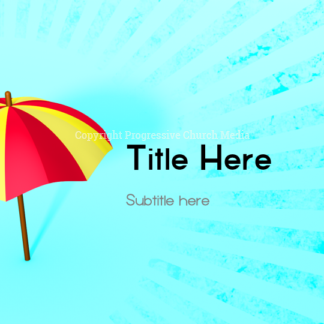 Umbrella PowerPoint. Colorful umbrella offers a friendly welcome during the storm