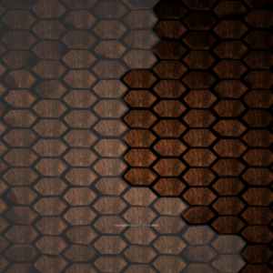 Flowing Wood Graphics with hexagonal wooden tiles transitioning from light to dark brown in a wave pattern, worship background for church slides for progressive churches