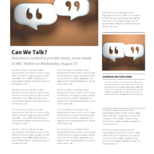 Discussions Newsletter - newsletter template with text and image placeholders