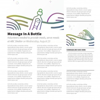 Message In A Bottle Newsletter - newsletter template with placeholders for text and images