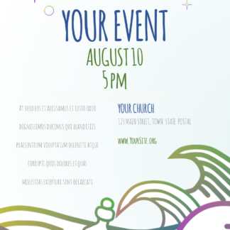 Message In A Bottle Flyer - poster template features a message in a bottle floating on ocean waves