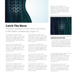 Wave Newsletter - newsletter template with text and image placeholders