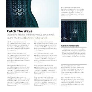 Wave Newsletter - newsletter template with text and image placeholders