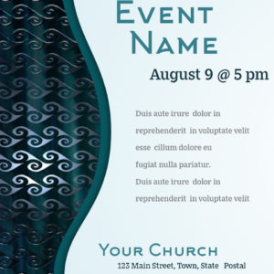 Wave Flyer - poster template features stylized waves of water and curves