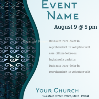 Wave Flyer - poster template features stylized waves of water and curves