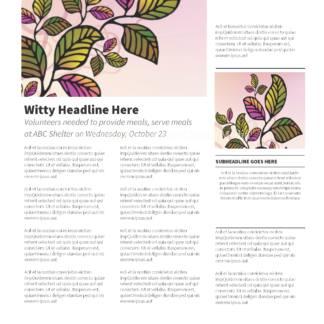 Fall Foliage Newsletter - newsletter template with placeholders for text and images