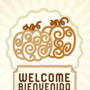 Autumn Pumpkins Instagram Story. Orange swirls become welcoming pumpkins.