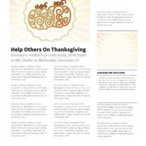 Autumn Pumpkins Newsletter. Orange swirls become welcoming pumpkins