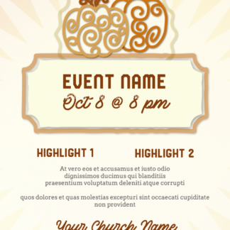 Autumn Pumpkins Flyer. Orange swirls become welcoming pumpkins