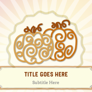Autumn Pumpkins PowerPoint. Orange swirls become welcoming pumpkins