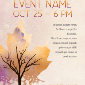 Falling Leaves Flyer. Falling leaves welcome everyone to worship