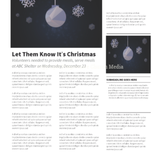Christmas Background Newsletter. Newsletter template with placeholders for text and images