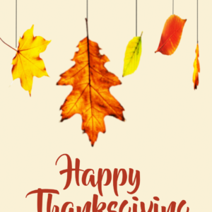 Happy Thanksgiving Instagram Story. Colorful fall leaves welcome all