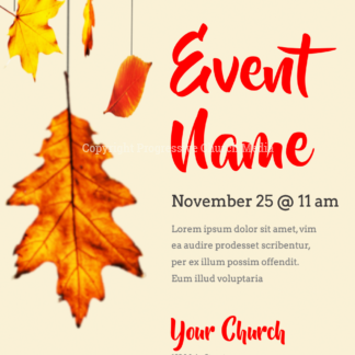 Happy Thanksgiving 2018 Flyer. Colorful fall leaves welcome all