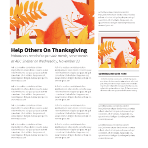 Autumn Leaves Newsletter. Colorful fall leaves welcome all