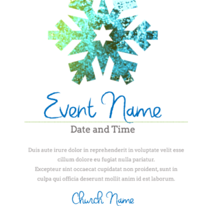 Faith On Fire - Snowflake Flyer. Celebrate winter with our shimmering snowflake