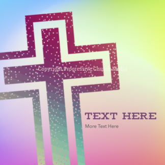 Easter Sunday 2019 Social Media - Instagram template features a colorful, stylized cross