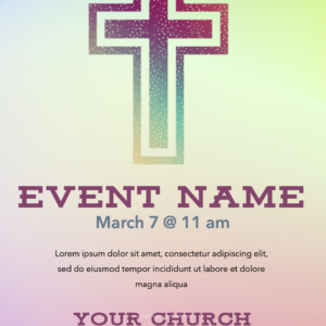 Easter Sunday 2019 Flyer - poster template features colorful, stylized cross