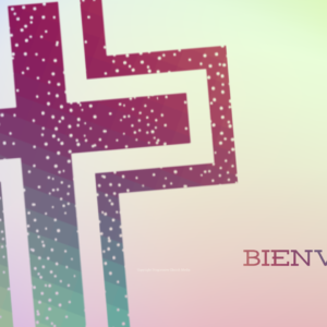 Easter Sunday 2019 Video - colorful, stylized cross with the word "Bienvenido"