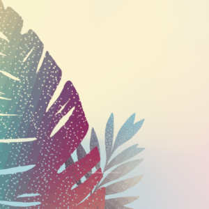 Palm Sunday 2019 Graphics - image features colorful, stylized palm fronds