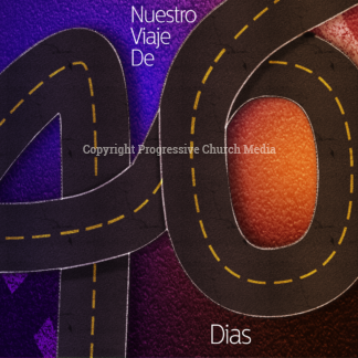 Lenten Voyage social media - template features the number 40 formed into a highway - the 40 day journey of Lent