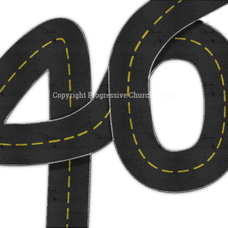 Lenten Voyage Graphics - the number 40 formed into a curving highway