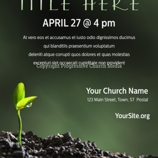 Growth Flyer - poster template features a seedling peaking out from the soil