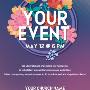 Happy Mothers Day Flowers Flyer. Bright colorful flowers to celebrate mothers everywhere