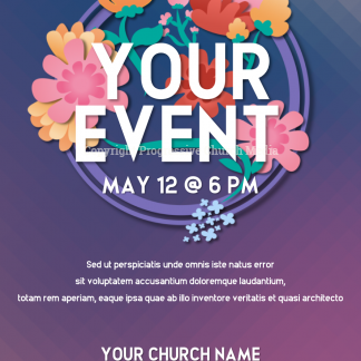 Happy Mothers Day Flowers Flyer. Bright colorful flowers to celebrate mothers everywhere