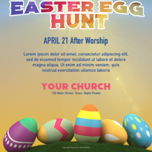 Easter Egg Hunt Flyer - poster template features colorful Easter eggs