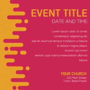 Modern Pentecost Flyer. Poster template features stylized flames for Pentecost