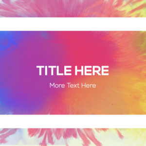 Affirming Welcoming Celebrating PowerPoint. Slide features drops of ink in a rainbow of colors.