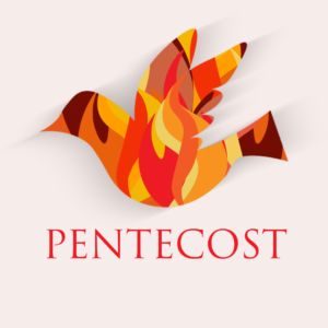 Pentecost Sunday Video. Silhouette of a dove formed by flames.