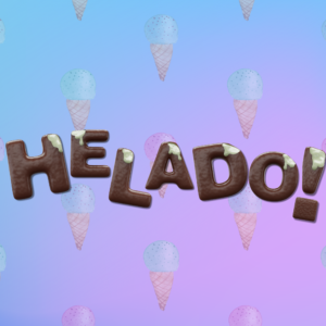 Summer Ice Cream Graphics. The word "Helado" with letters made from ice cream.