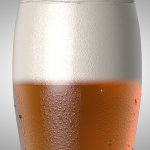 Beer & Bible Graphics. A tall glass of beer with a thick white foam.